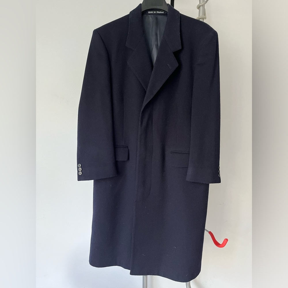 Vintage Berwin Navy Long Wool/Cashmere Overcoat